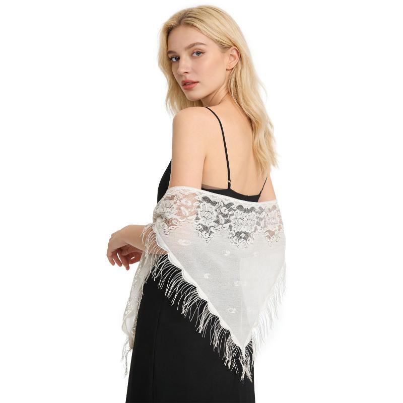Bruidssjaal met kwastjes, drie - Shawl Wrap Winter recensie en prijs